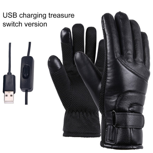 USB Plug Electric Heated Gloves Windproof With Touchscreen Finger For Men Women Winter Hands Warmer Thermal Gloves