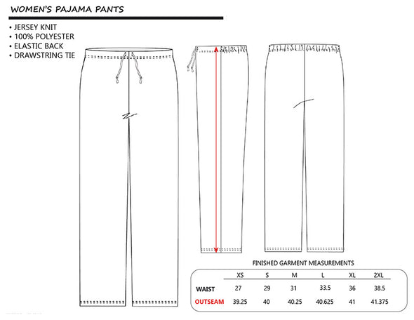Ladies Pajama Pants with Arabesque Pattern